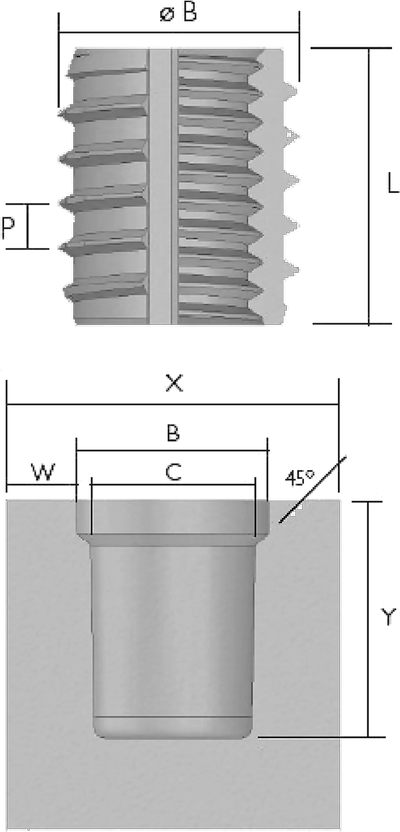 KIERREINSERTIT DOUBLE ENDED Piirustus