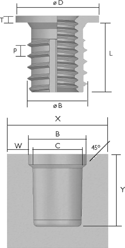 KIERREINSERTIT REGULAR HEAD Piirustus